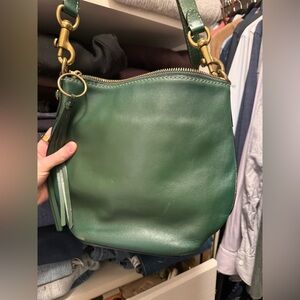 Green Coach Leather Crossbody Bag